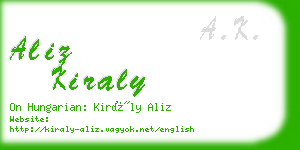 aliz kiraly business card